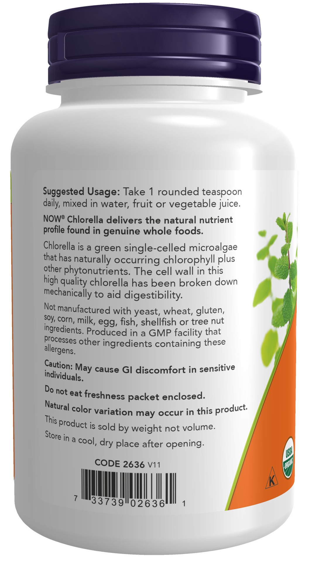 slide 2 of 4, NOW Chlorella Powder, Organic - 4 oz., 4 oz