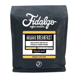Fidalgo Coffee Roasters Whole Bean Medium Dark Organic Breakfast Coffee 12 oz