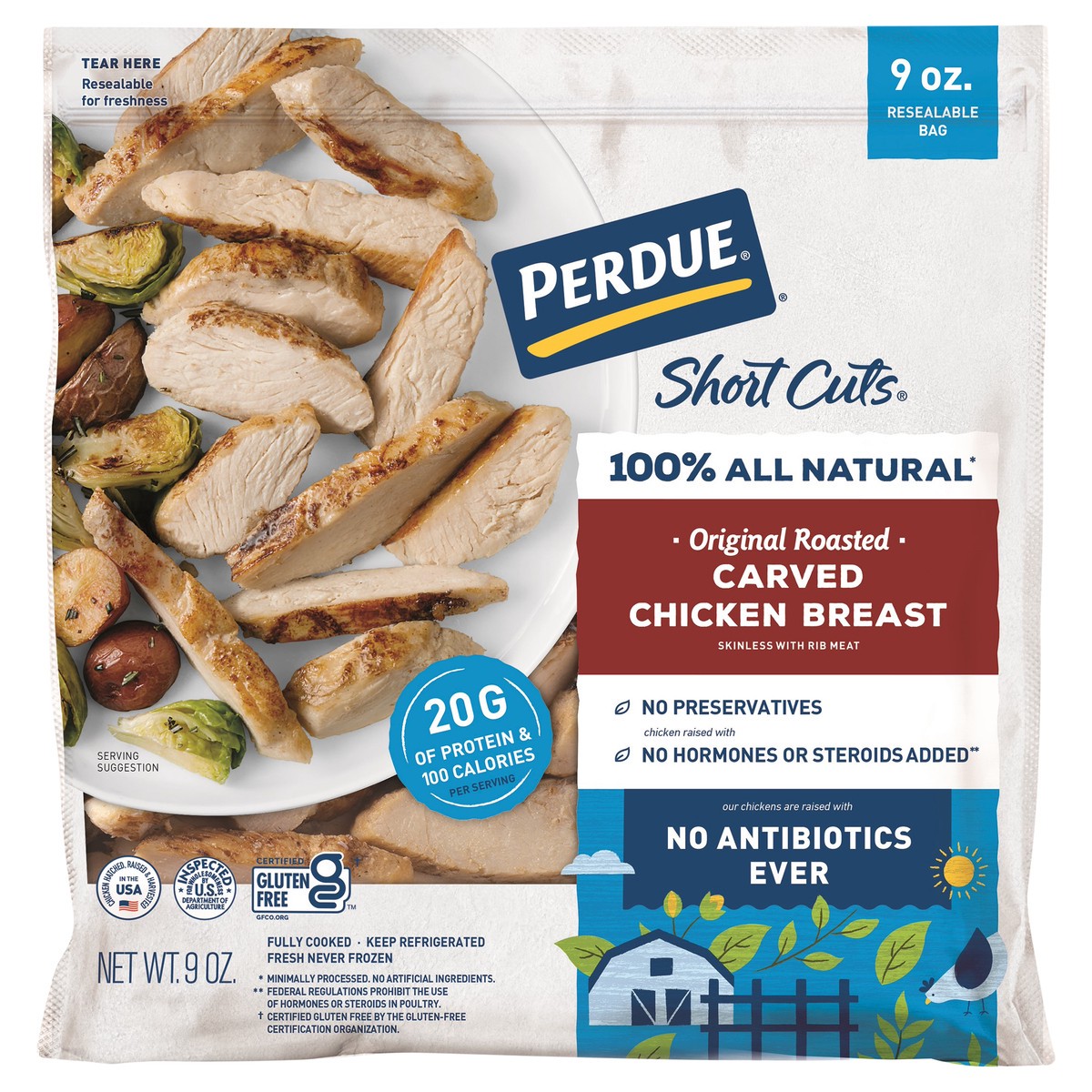 slide 4 of 8, Perdue Origin Roasted Short Cuts Chicken, 9 oz