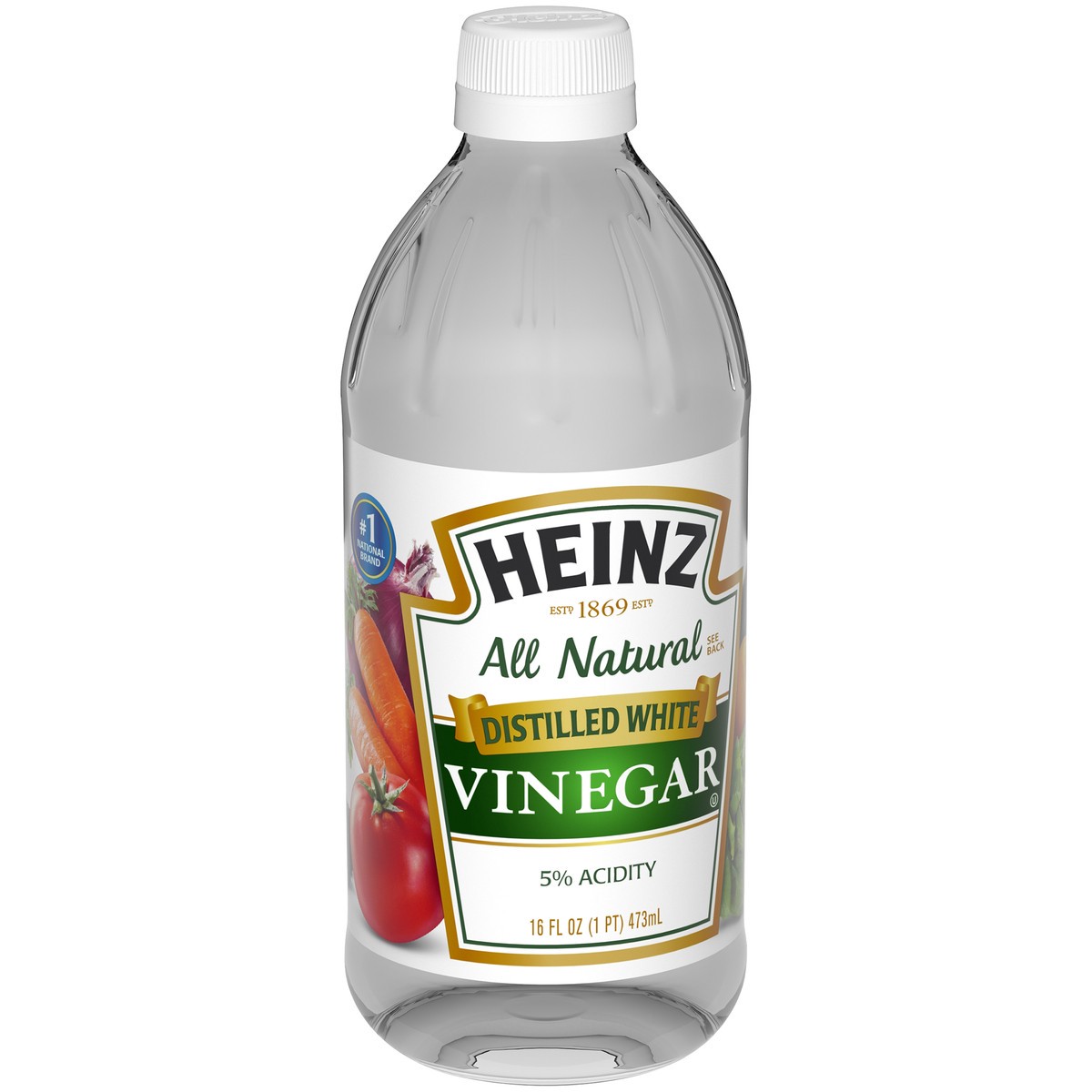 slide 9 of 9, Heinz All Natural Distilled White Vinegar with 5% Acidity, 16 fl oz Bottle, 16 fl oz