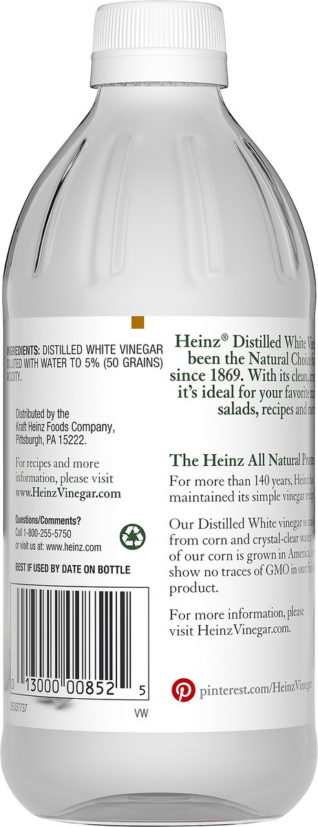 slide 7 of 9, Heinz All Natural Distilled White Vinegar with 5% Acidity, 16 fl oz Bottle, 16 fl oz