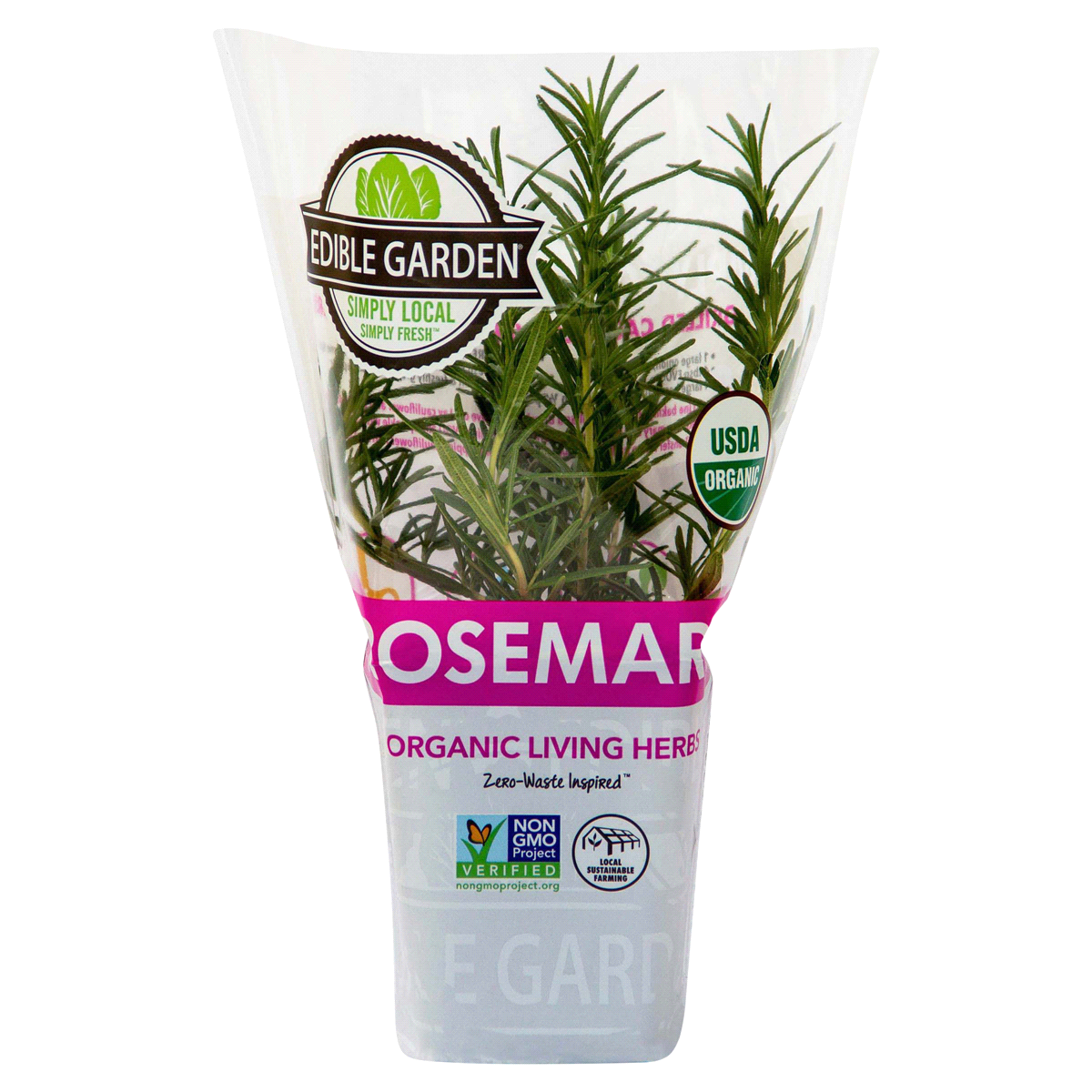 slide 1 of 5, Edible Garden 4" Fresh Organic Potted Rosemary, 4 in