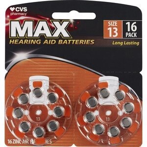 slide 1 of 1, CVS Health Cvs Max Hearing Aid Battery Size 13, 16Ct, 1 ct