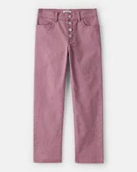 Oshkosh Girls Button-Front Straight Leg Pants - Purple Blush 6-6X