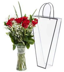 Dierbergs Flowers & Gifts Dozen Rose Vase In Tote