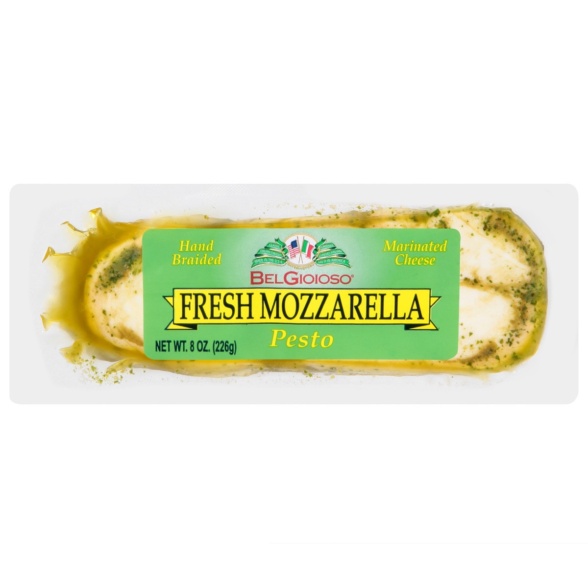 slide 1 of 13, BelGioioso Marinated Pesto Fresh Mozzarella Cheese 8 oz, 8 oz