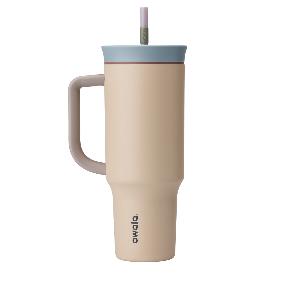 slide 1 of 1, Owala 40 Ounce Travel Tumbler - Tan, 40 oz