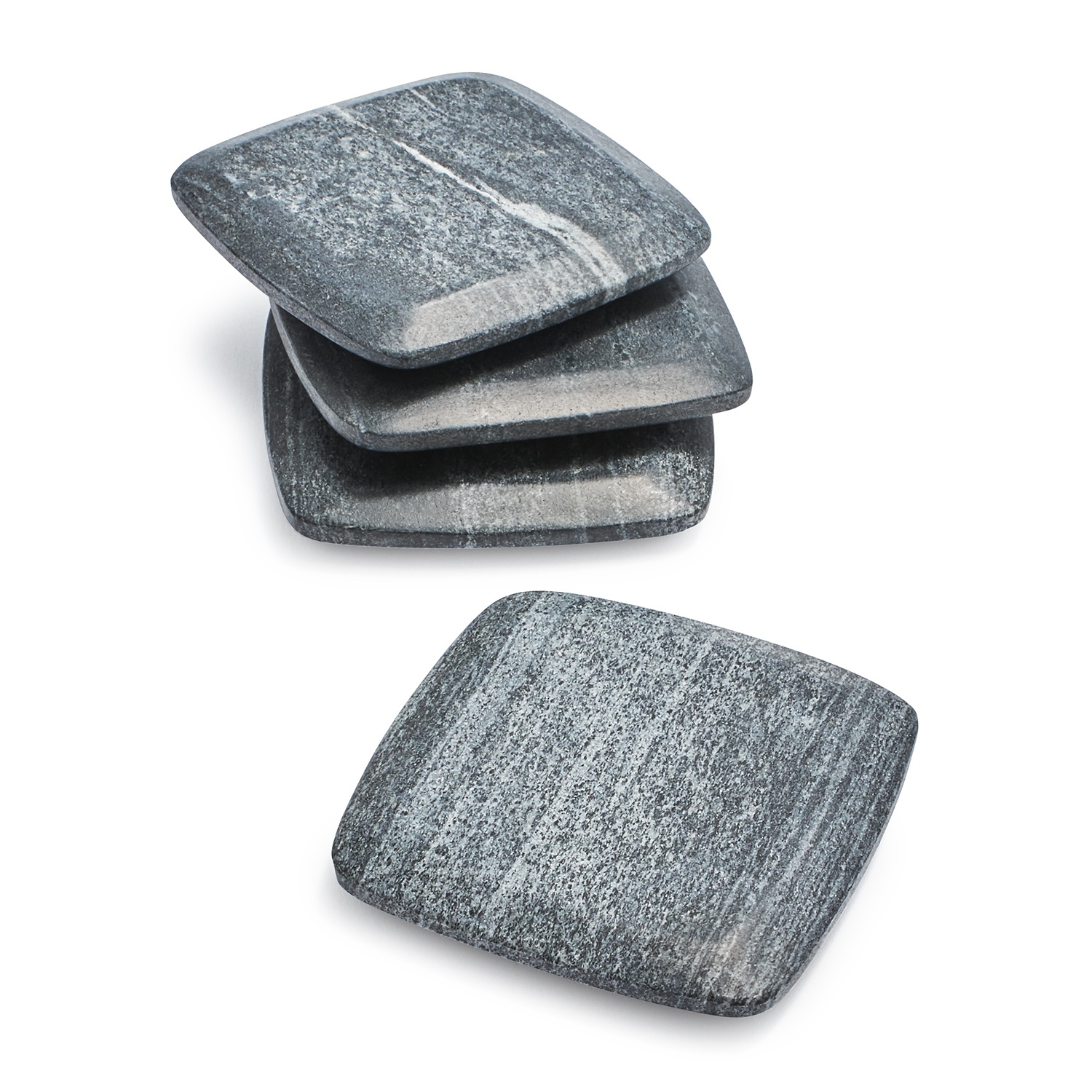 slide 1 of 1, Sur La Table Gray Marble Coasters, 4 ct