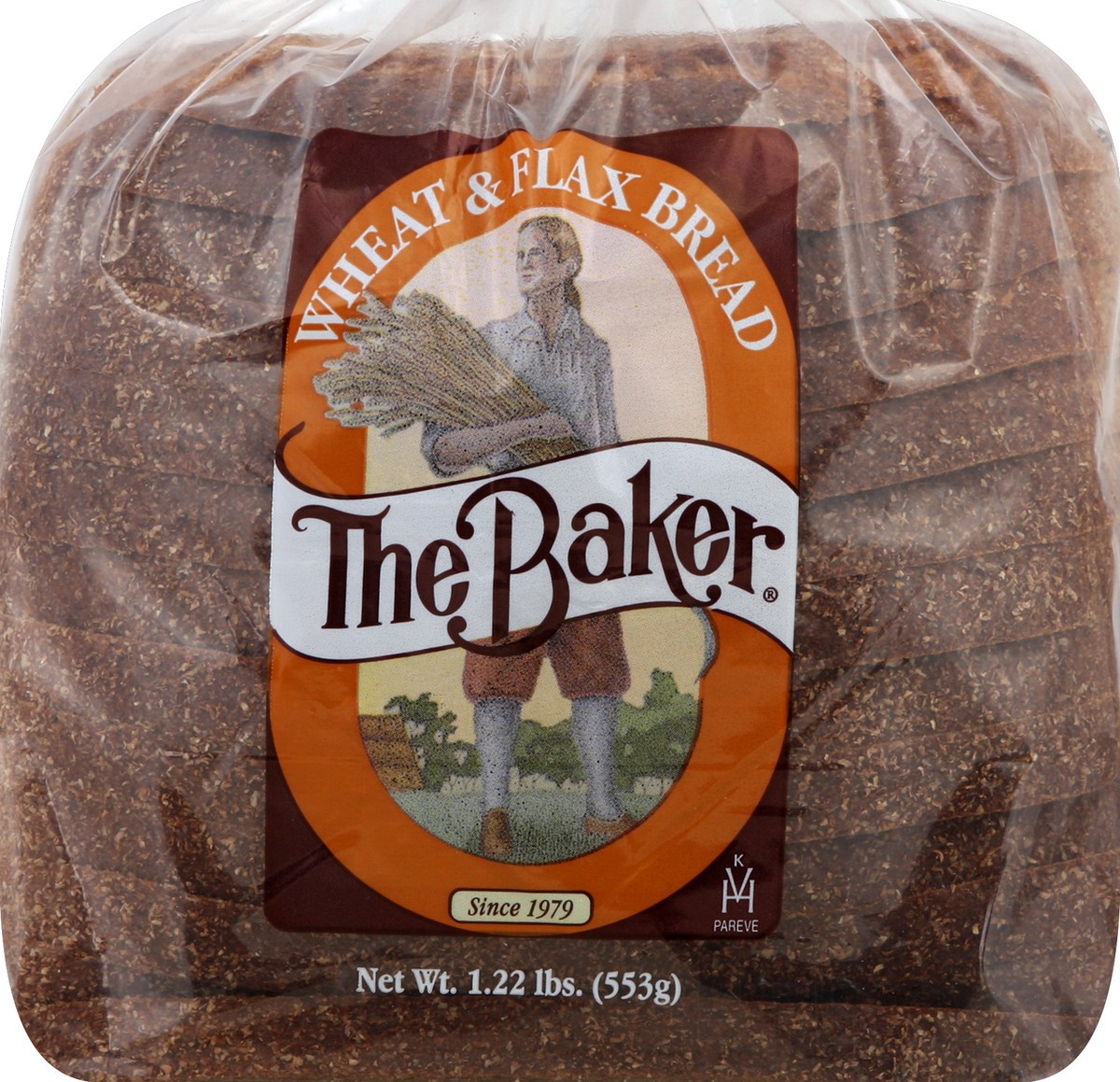 slide 2 of 5, The Baker Bread, Wheat & Flax, 1.22 lb