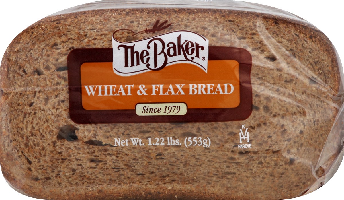 slide 4 of 5, The Baker Bread, Wheat & Flax, 1.22 lb