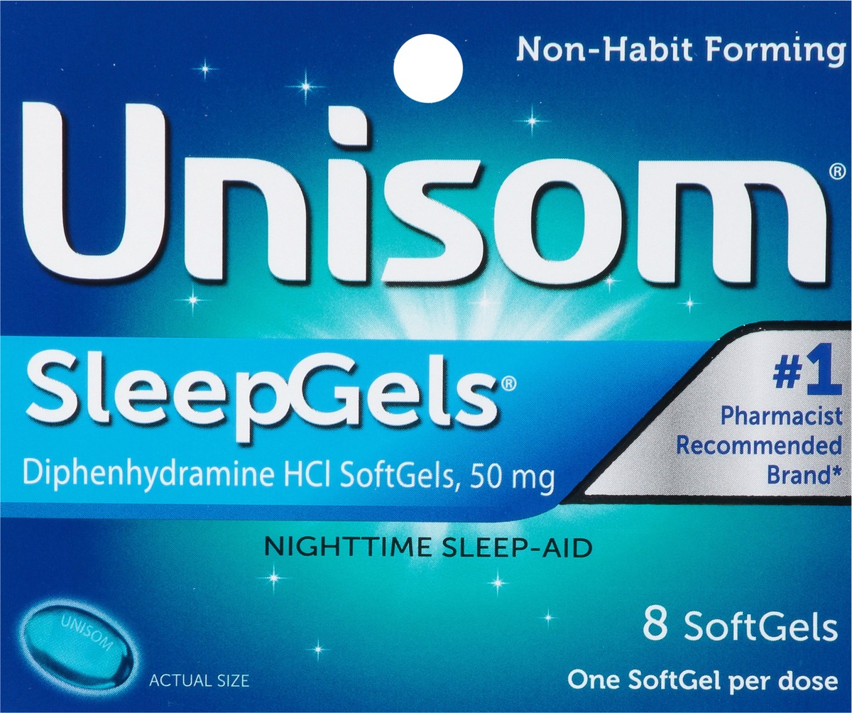 slide 4 of 13, Unisom Sleepgels Nighttime Sleep-Aid Softgels, 8 ct