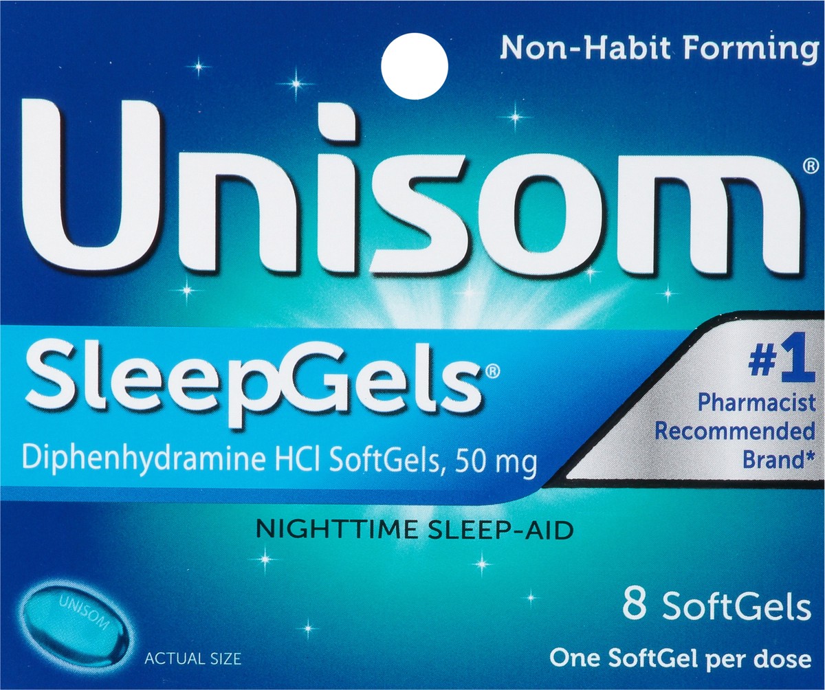 slide 2 of 13, Unisom Sleepgels Nighttime Sleep-Aid Softgels, 8 ct