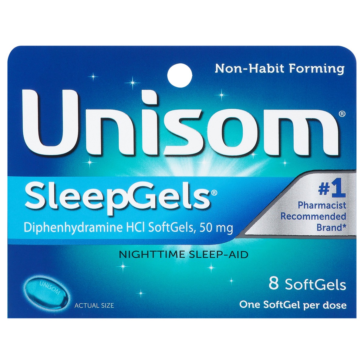 slide 1 of 13, Unisom Sleepgels Nighttime Sleep-Aid Softgels, 8 ct