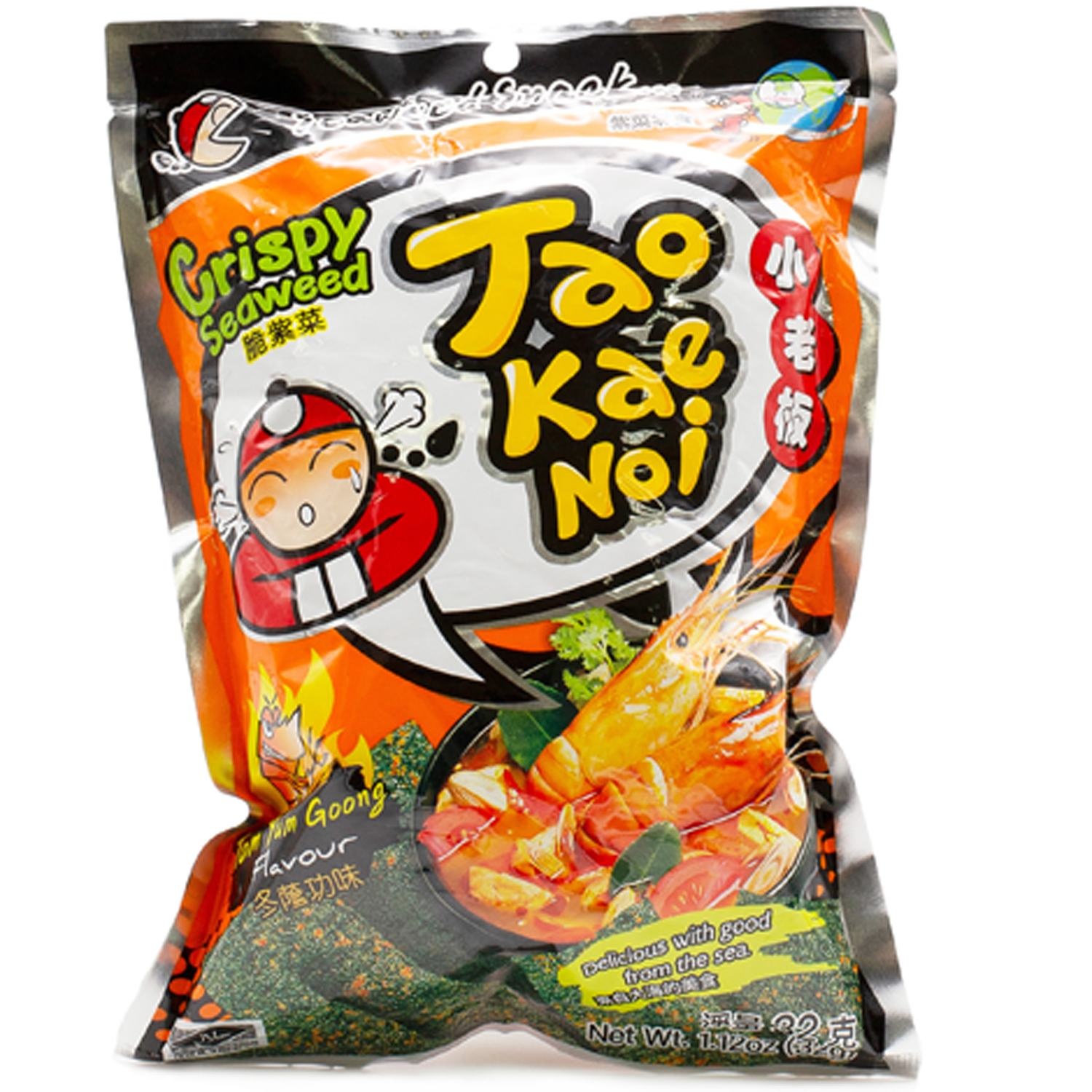 slide 1 of 1, Tao Kae Noi Tom Yum Goong Flavour Crispy Seaweed, 1.12 oz