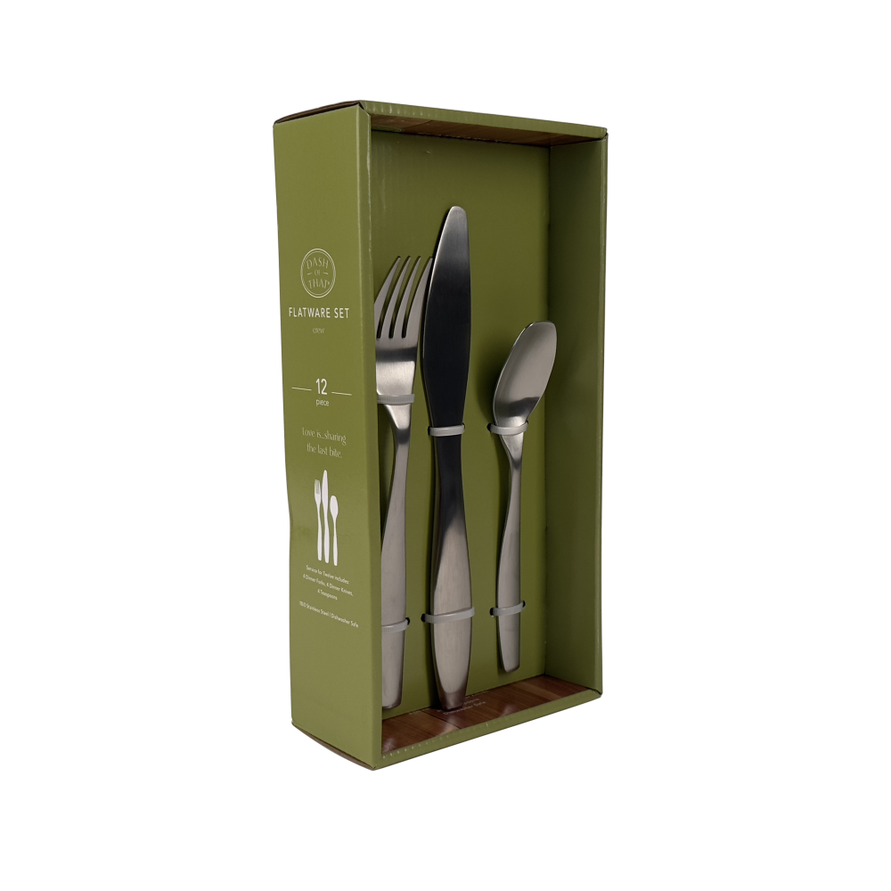slide 2 of 3, Dash of That 12 Piece Crew Boxed Flatware Set, 1 ct