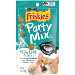 Friskies Purina Friskies Cat Treats, Party Mix Meow Luau Crunch - 2.1 oz. Pouch