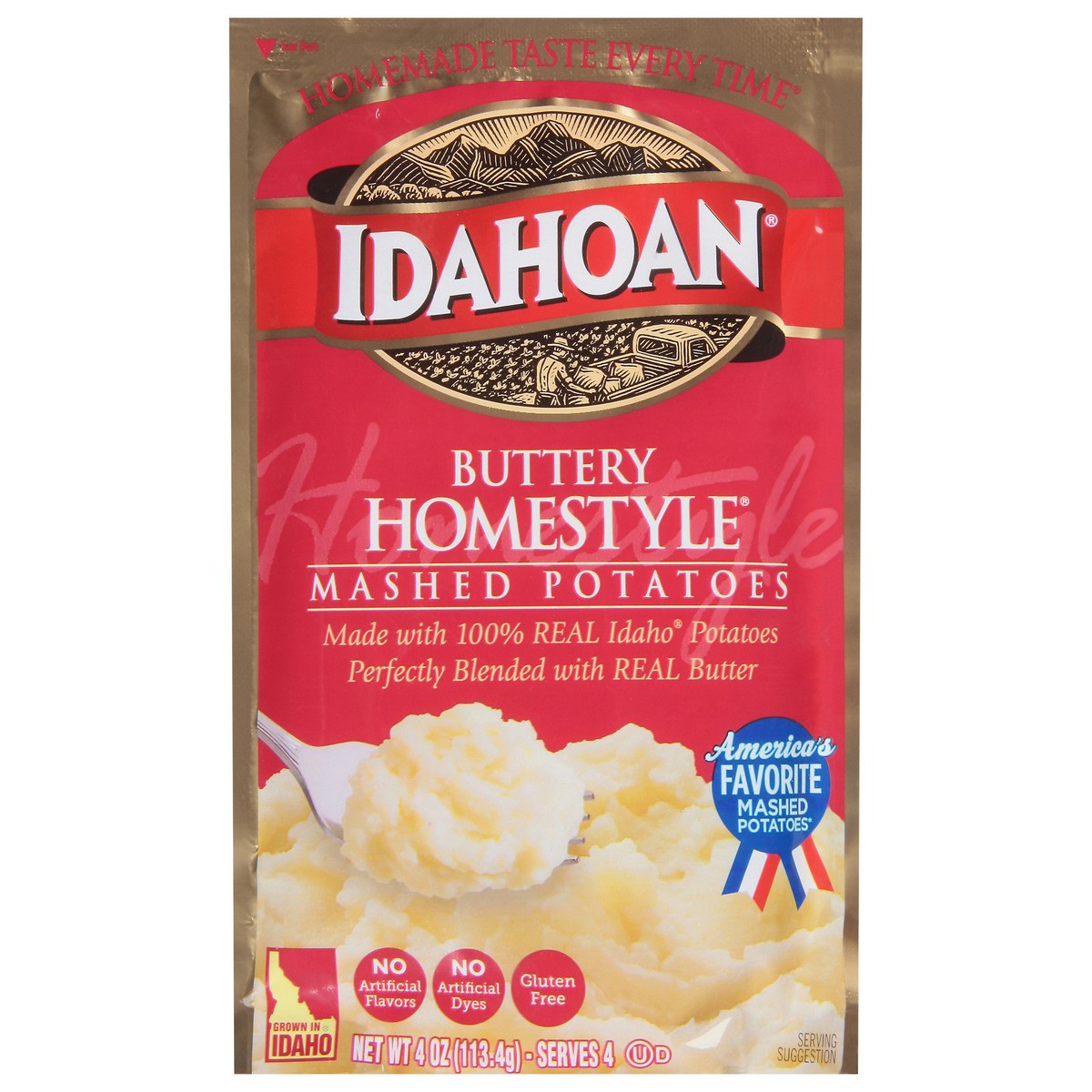 slide 10 of 13, Idahoan Buttery Homestyle Mashed Potatoes 4 oz, 4 oz