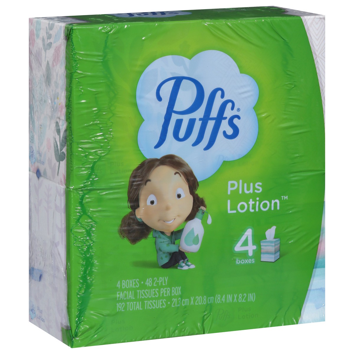 slide 3 of 9, Puffs Plus Lotion 2-Ply Facial Tissues 4 - 48 Pack, 4 ct