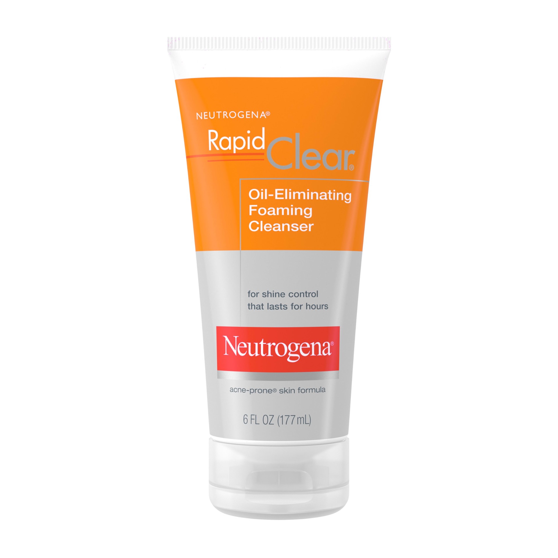 slide 4 of 5, Neutrogena Rapid Clear Oil-Eliminating Foaming Facial Cleanser For Oily and Acne-Prone Skin, Removes Pore-Clogging Dirt and Controls Shine, Oil-Free and Non-Comedogenic, 6 fl oz