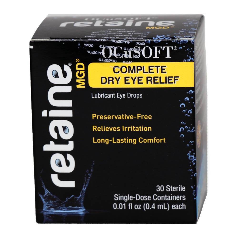 slide 1 of 6, OCuSOFT Retaine MGD Complete Dry Eye Relief Lubricant Eye Drops 30 Sterile Single-Dose Containers 0.01 fl oz, 30 ct