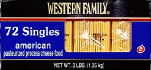 slide 1 of 1, Western Family Am Singles Process Cheese F, 48 oz