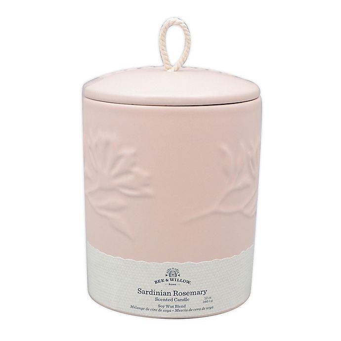 slide 1 of 1, Bee & Willow Home Sardinian Rosemary Spring Embossed Ceramic Candle, 12 oz