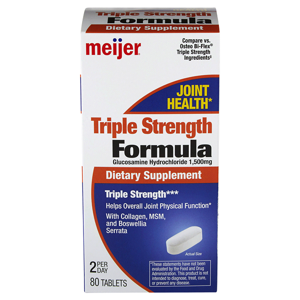 slide 1 of 1, Meijer Advanced Triple Strength Glucosamine Chondroitin Complex, 80 ct