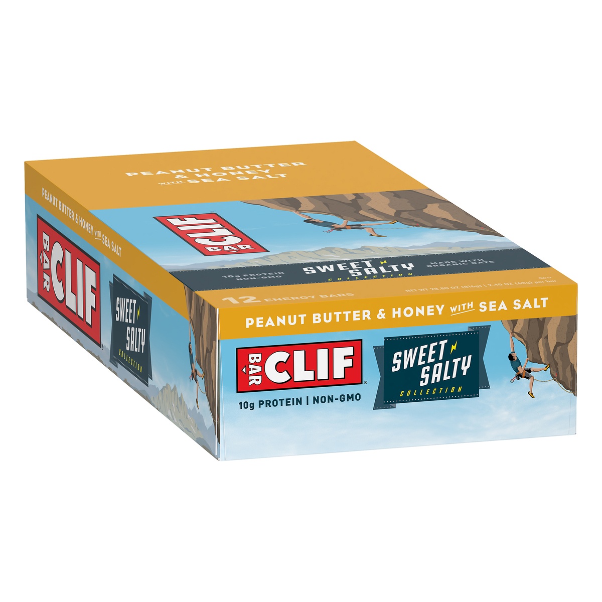 slide 2 of 10, Clif Bar Sweet & Salty Peanut Butter & Honey With Sea Salt Energy Bars, 12 ct; 2.4 oz