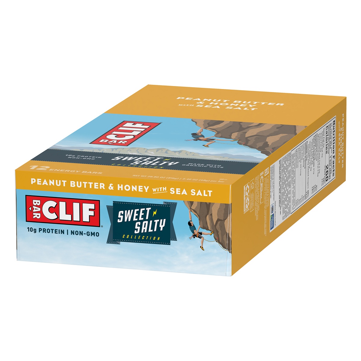 slide 3 of 10, Clif Bar Sweet & Salty Peanut Butter & Honey With Sea Salt Energy Bars, 12 ct; 2.4 oz