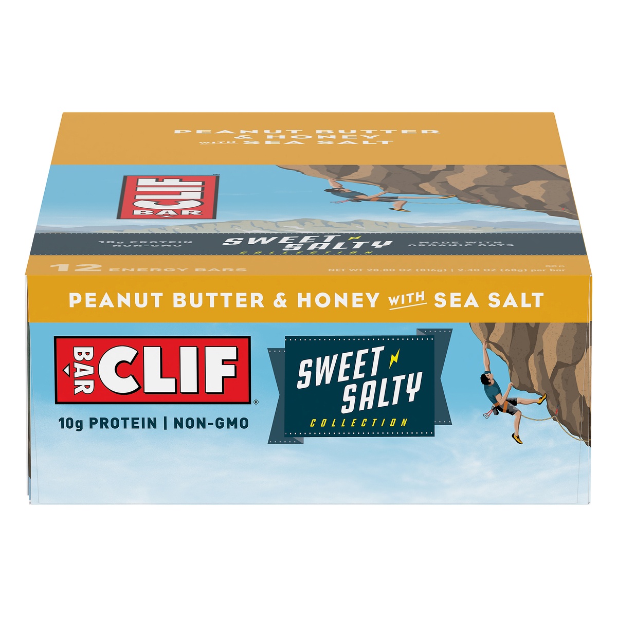 slide 1 of 10, Clif Bar Sweet & Salty Peanut Butter & Honey With Sea Salt Energy Bars, 12 ct; 2.4 oz