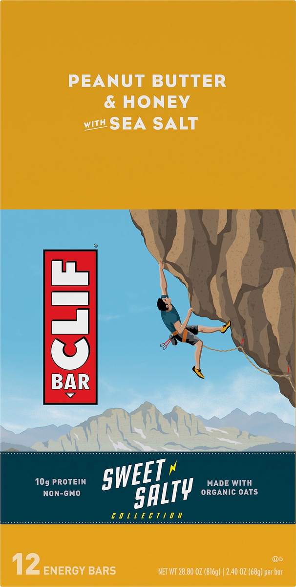 slide 6 of 10, Clif Bar Sweet & Salty Peanut Butter & Honey With Sea Salt Energy Bars, 12 ct; 2.4 oz