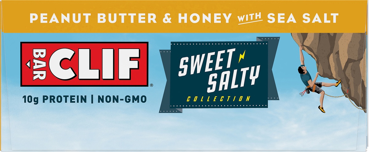 slide 10 of 10, Clif Bar Sweet & Salty Peanut Butter & Honey With Sea Salt Energy Bars, 12 ct; 2.4 oz