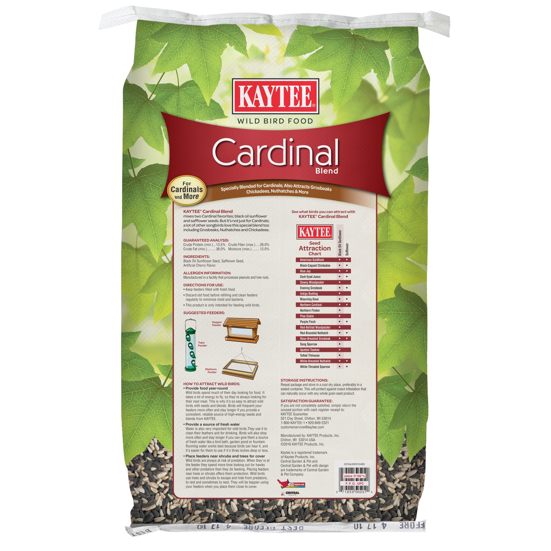slide 3 of 4, Kaytee Cardinal Blend 15 pounds, 1 ct