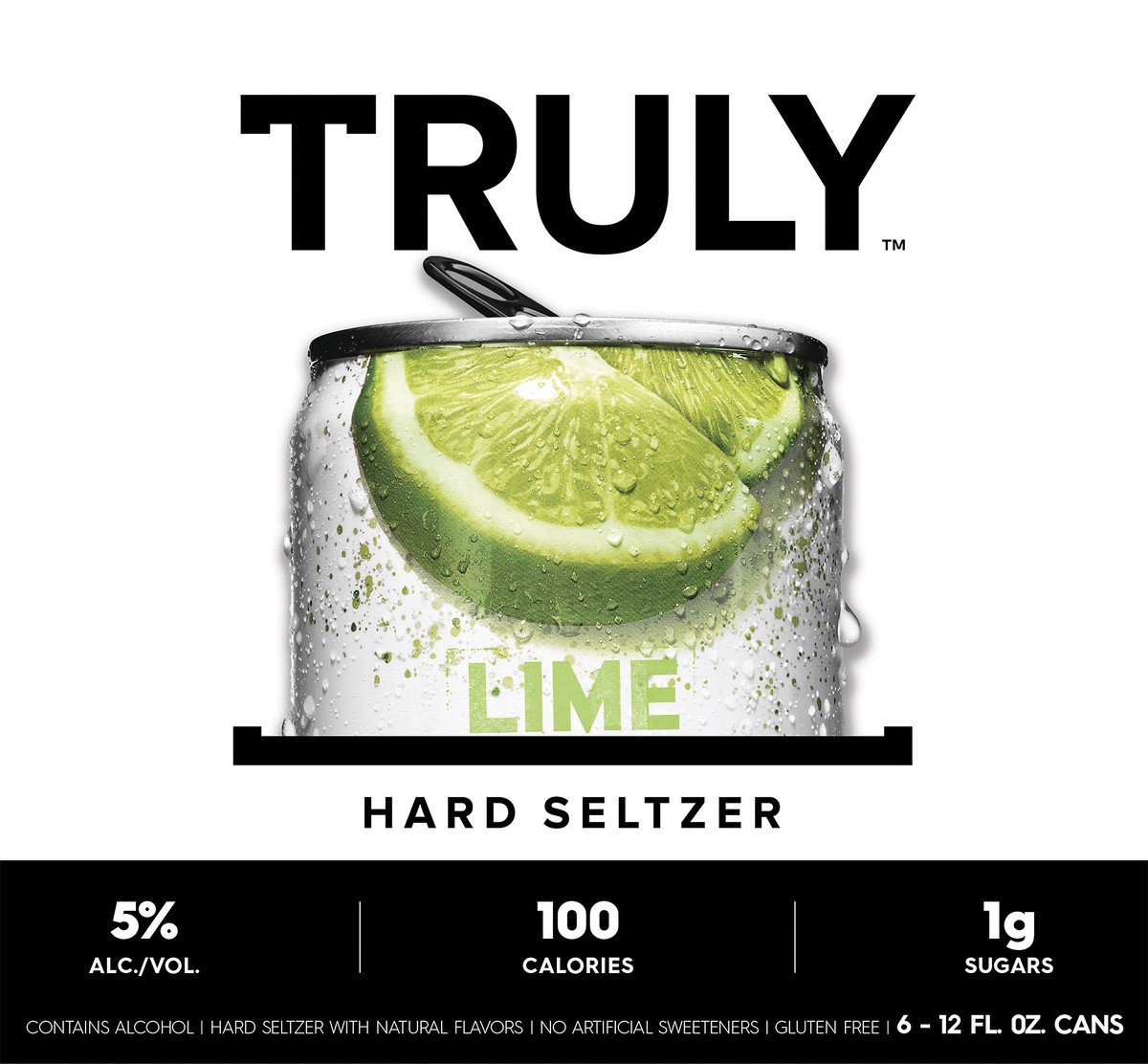 slide 3 of 9, TRULY Hard Seltzer Lime, Spiked & Sparkling Water (12 fl. oz. Can, 6pk.), 6 ct; 12 oz