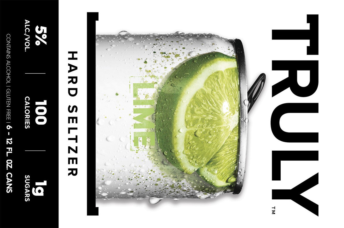 slide 2 of 9, TRULY Hard Seltzer Lime, Spiked & Sparkling Water (12 fl. oz. Can, 6pk.), 6 ct; 12 oz