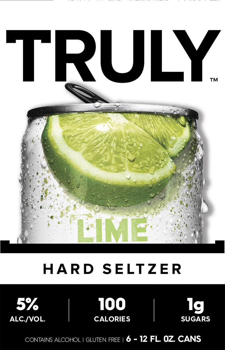 slide 6 of 9, TRULY Hard Seltzer Lime, Spiked & Sparkling Water (12 fl. oz. Can, 6pk.), 6 ct; 12 oz