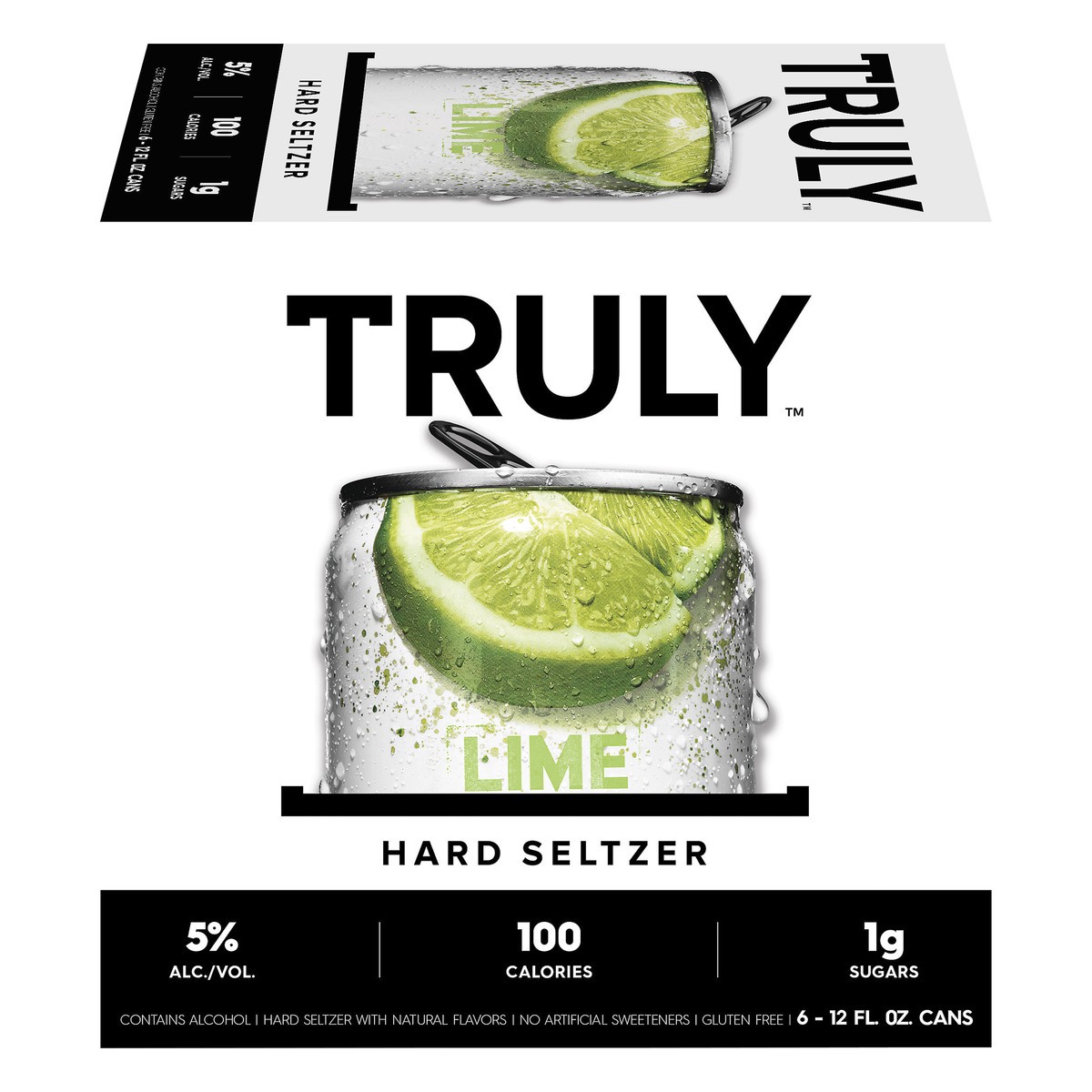 slide 4 of 9, TRULY Hard Seltzer Lime, Spiked & Sparkling Water (12 fl. oz. Can, 6pk.), 6 ct; 12 oz