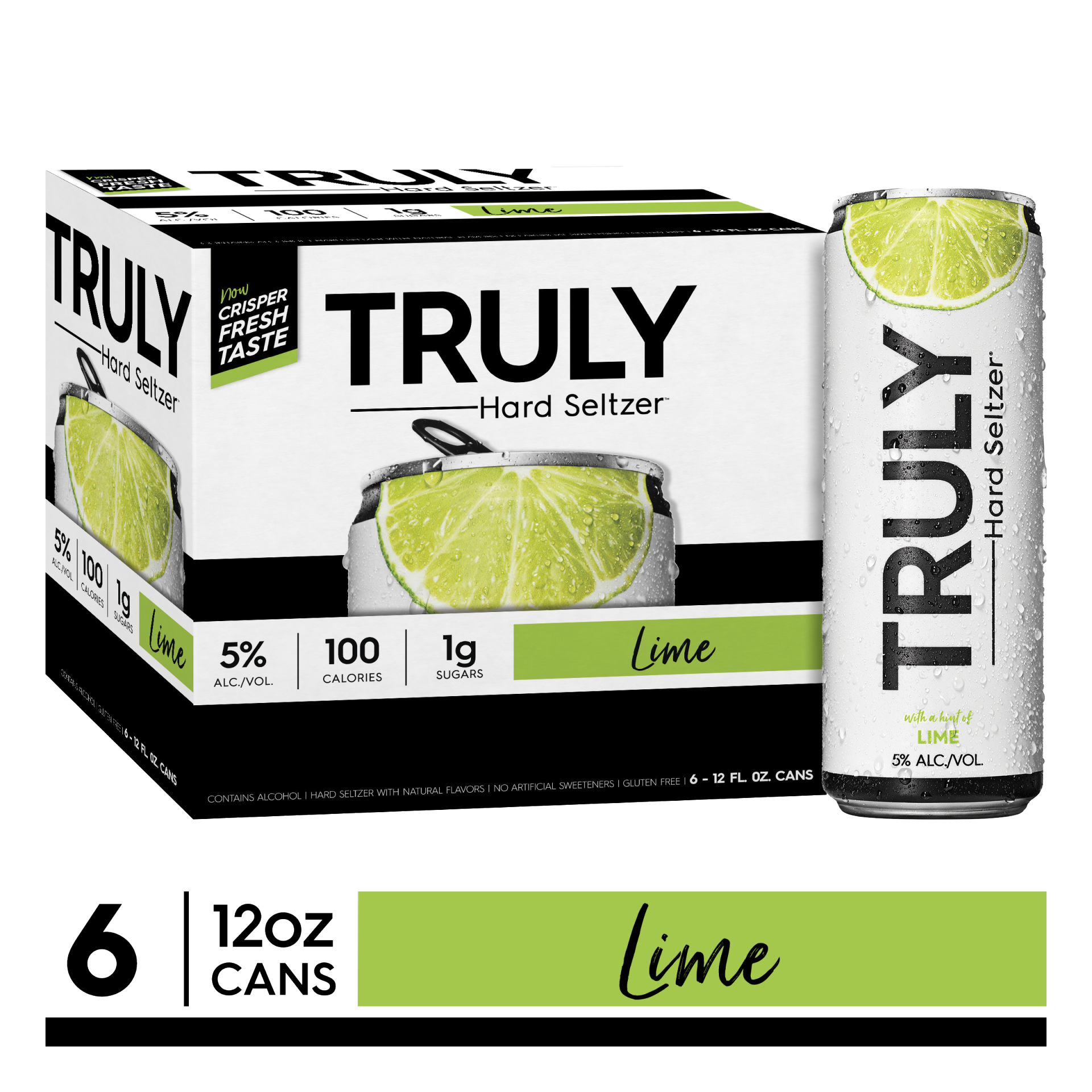 slide 1 of 3, TRULY Hard Seltzer Lime, 6 ct; 12 oz