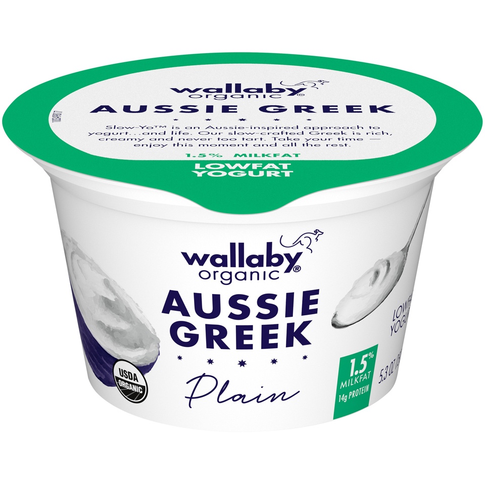 slide 1 of 1, Wallaby Plain Greek Yogurt, 5.3 oz
