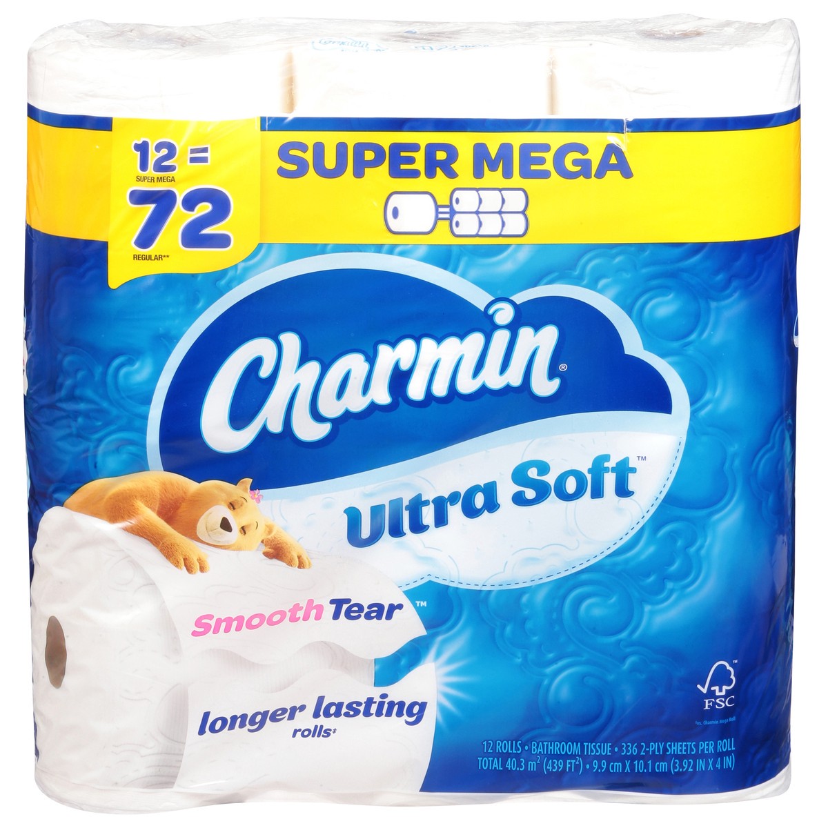 slide 7 of 11, Charmin Ultra Soft Toilet Paper 12 Mega XL Rolls, 336 Sheets Per Roll, 12 ct