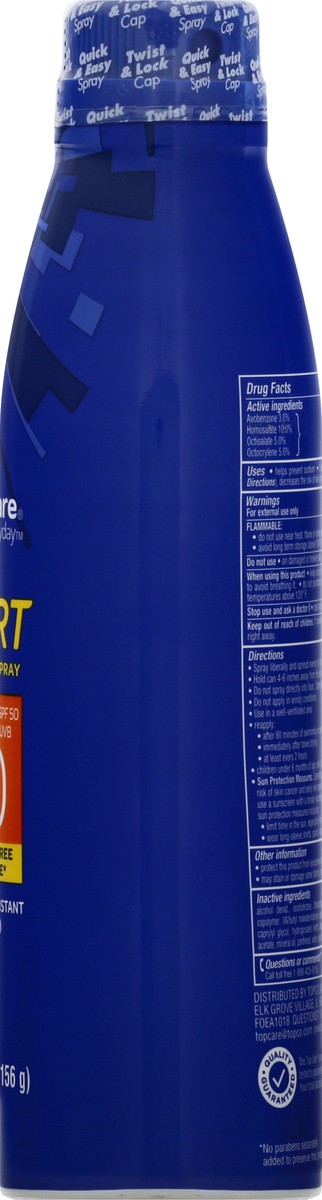 slide 7 of 9, Topcare Sport Spray Continuous Spf 50, 5.5 oz