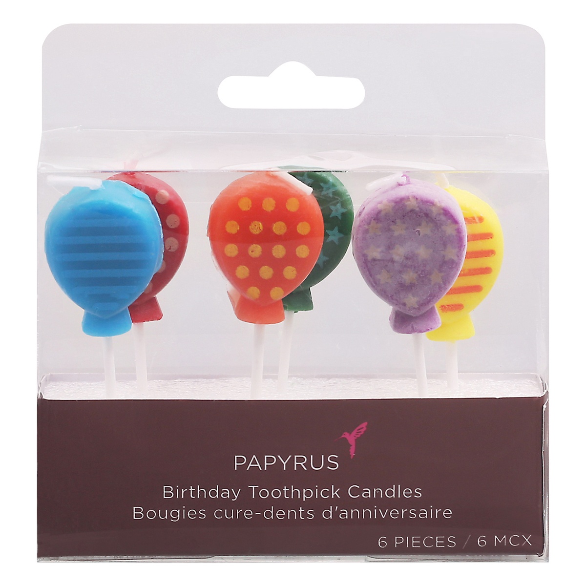 slide 1 of 1, Papyrus Birthday Candles, Balloons, 6 ct