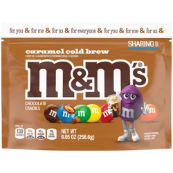M&M's Caramel Cold Brew Milk Chocolate Candy, Sharing Size, 9.05 oz Bag