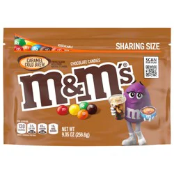 M&M'S Caramel Cold Brew Milk Chocolate Candy, Sharing Size, 9.05 oz Bag