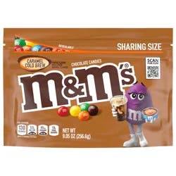 M&M'S Caramel Cold Brew Milk Chocolate Candy, Sharing Size, 9.05 oz Bag