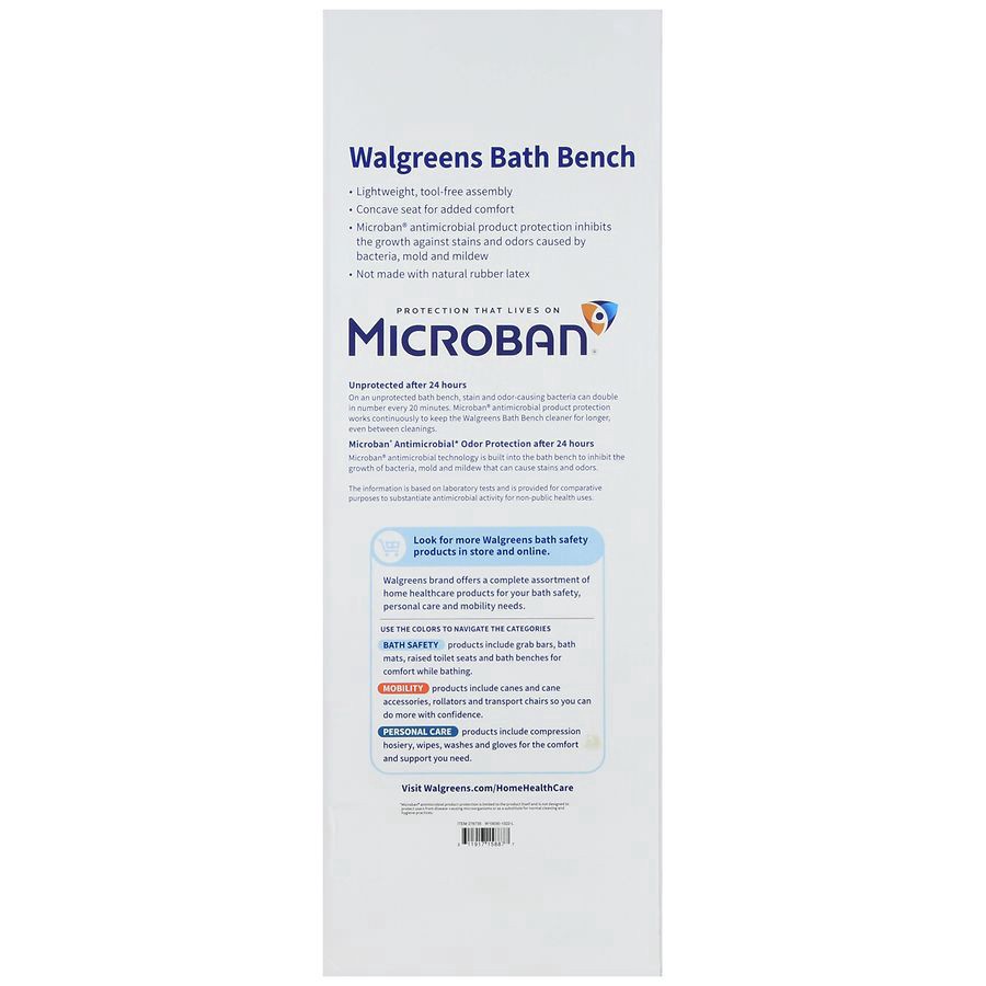 slide 2 of 5, Walgreens Bath Bench With Back, 1 ct