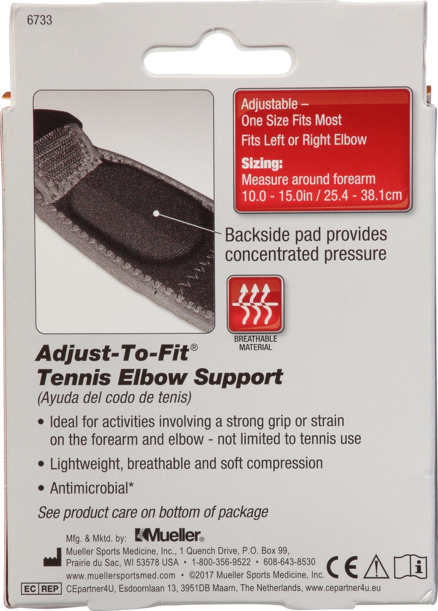 slide 7 of 8, Mueller Maximum Adjust-to-Fit Tennis Elbow Support 1 ea Box, 1 ct