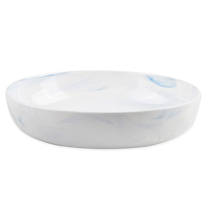 slide 1 of 4, Artisanal Kitchen Supply Coupe Marbleized Serving Bowl - Blue, 1 ct