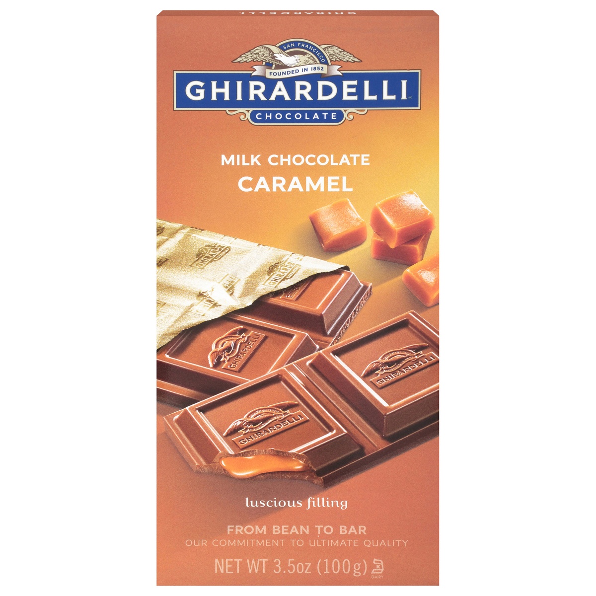 slide 1 of 6, Ghirardelli Milk Chocolate & Caramel Bar - 3.5oz, 