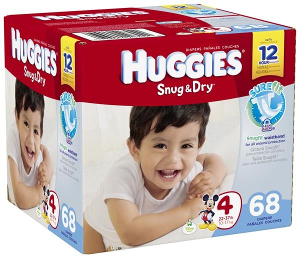 slide 1 of 1, Huggies Snug & Dry Diapers Size 4, 68 ct